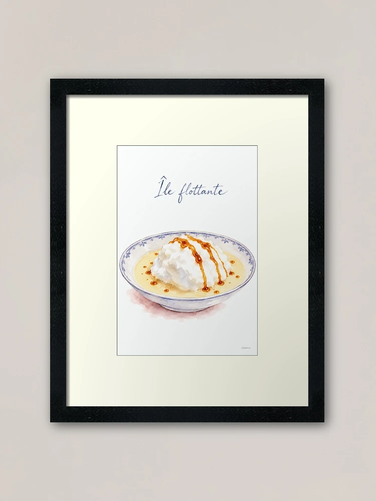 Île flottante nappée de caramel — Impression encadrée