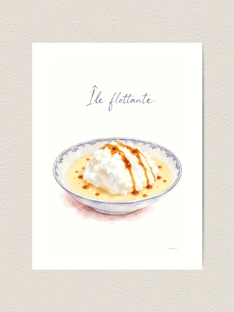 Île flottante nappée de caramel — Impression artistique