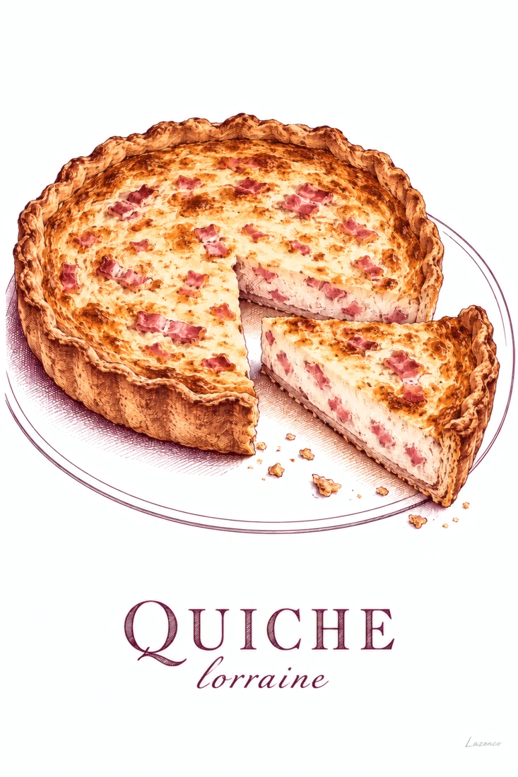 Quiche lorraine et sa part dorée