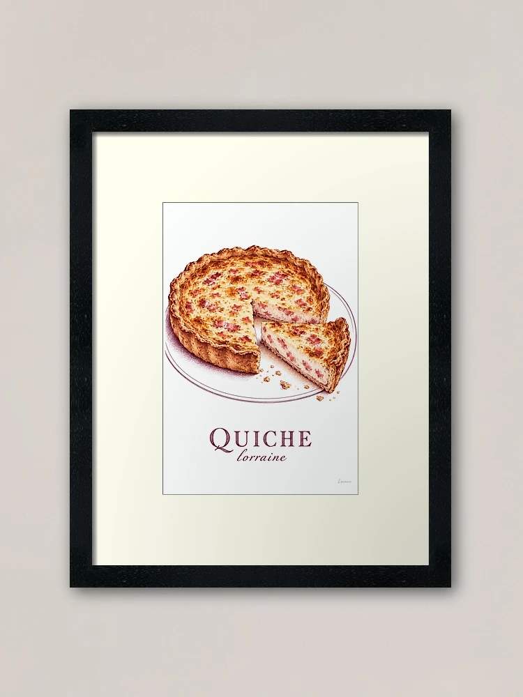 Quiche lorraine et sa part dorée — Impression encadrée