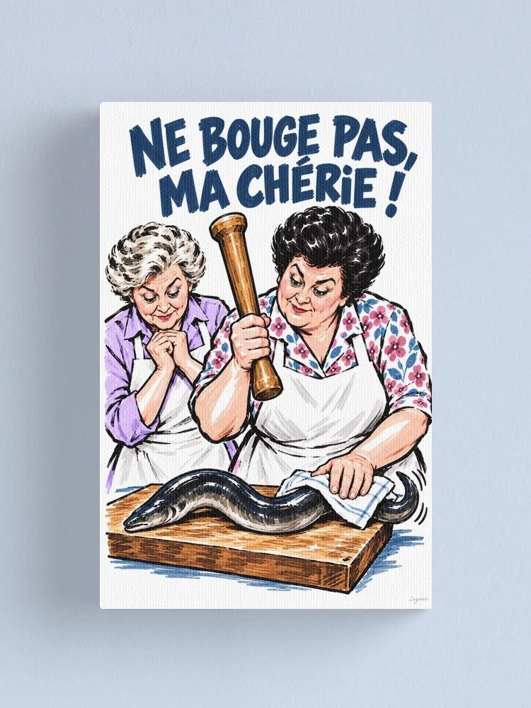 Maïté et son anguille récalcitrante — Impression sur toile
