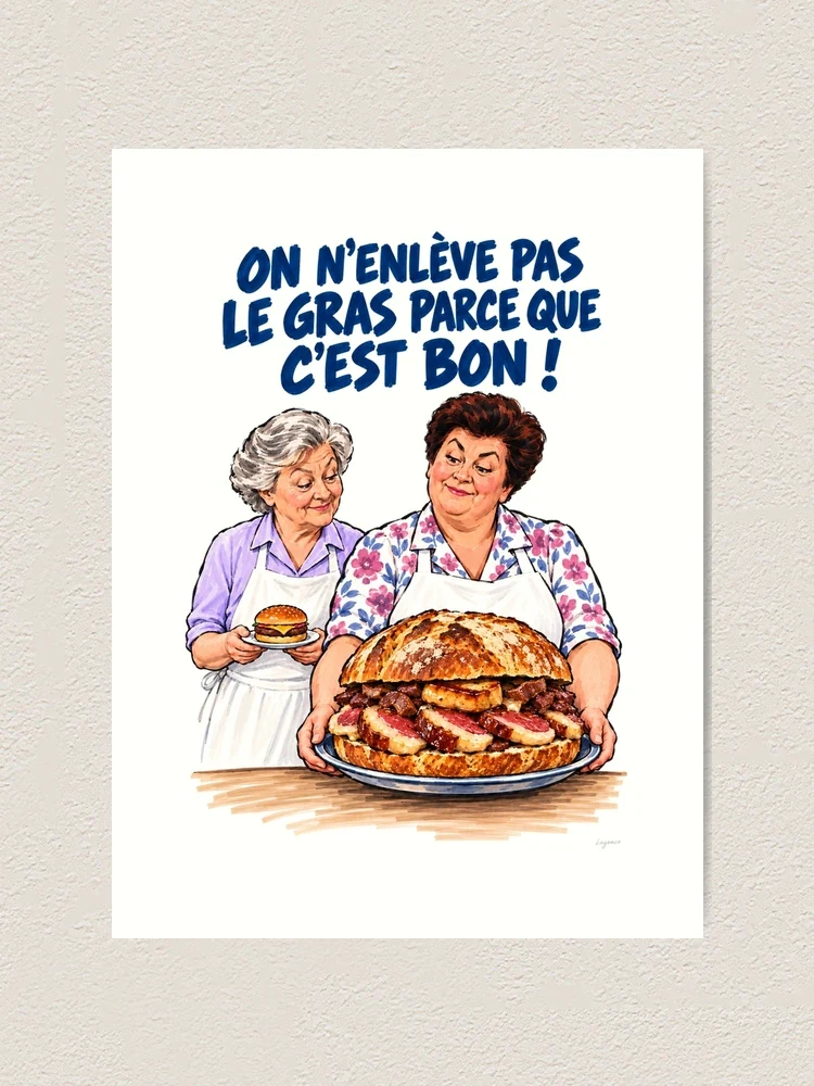 Maïté défend le gras du burger — Impression artistique