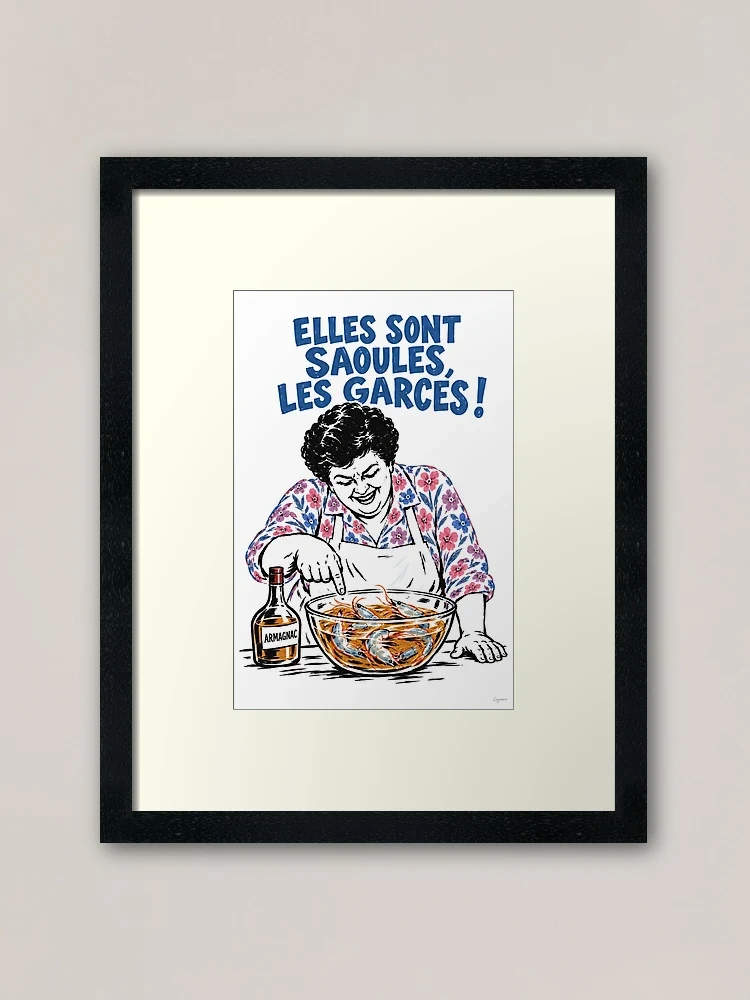 Maïté et les gambas à l’armagnac — Impression encadrée