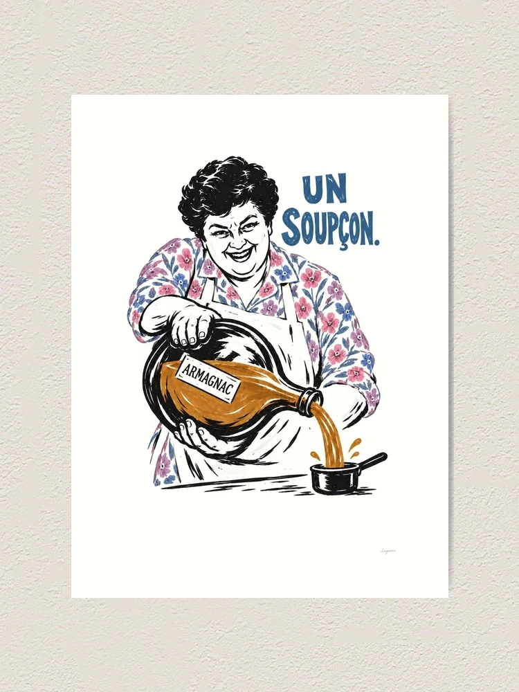 Maïté verse un soupçon d’armagnac — Impression artistique