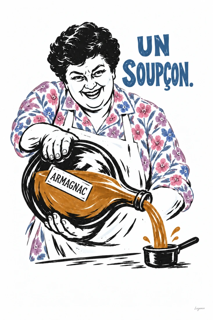 Maïté verse un soupçon d’armagnac