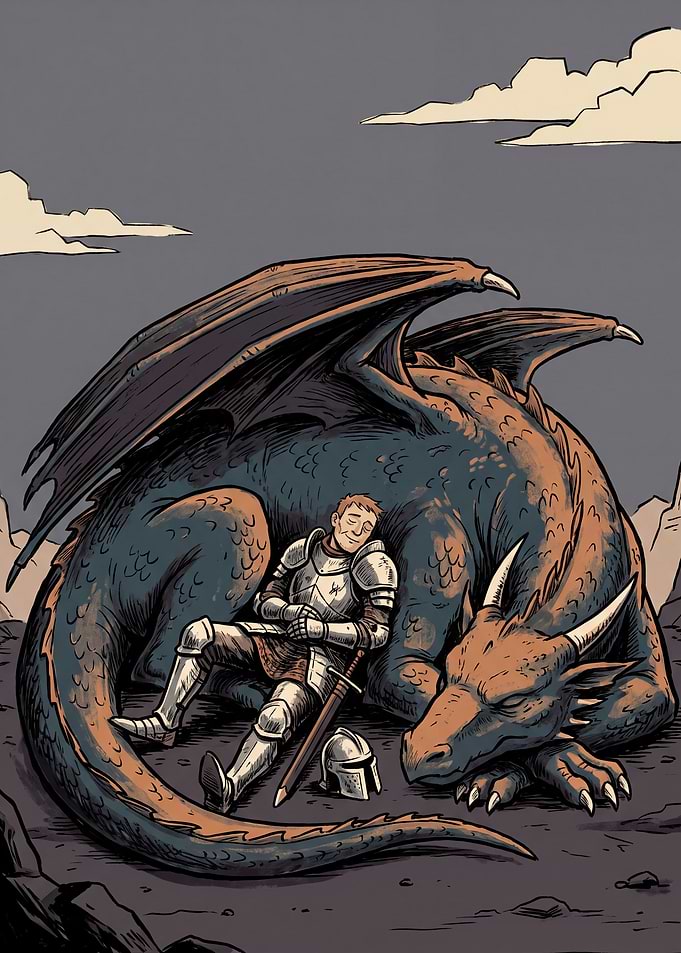 Le chevalier fait une pause