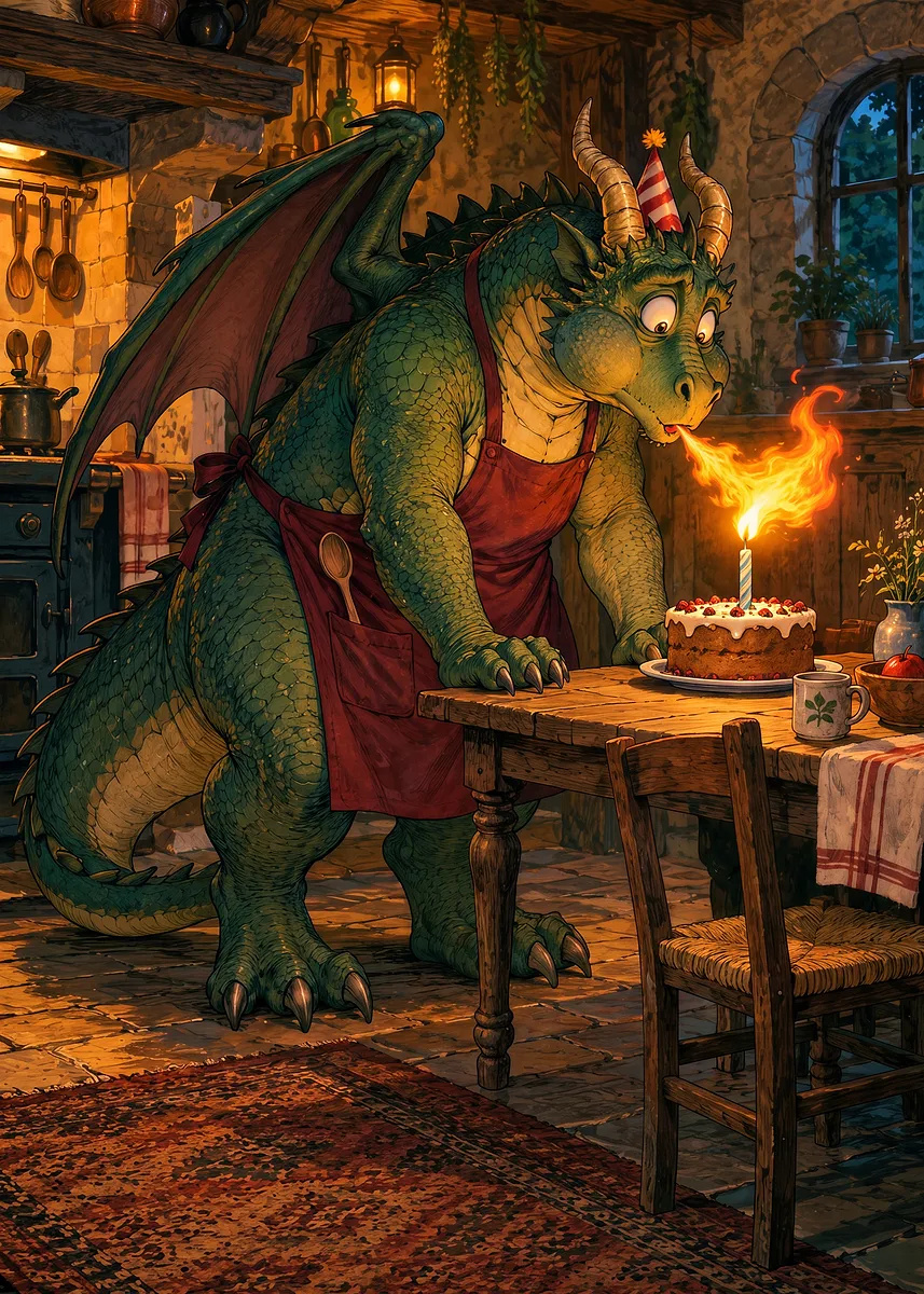 Le dragon souffle sa bougie