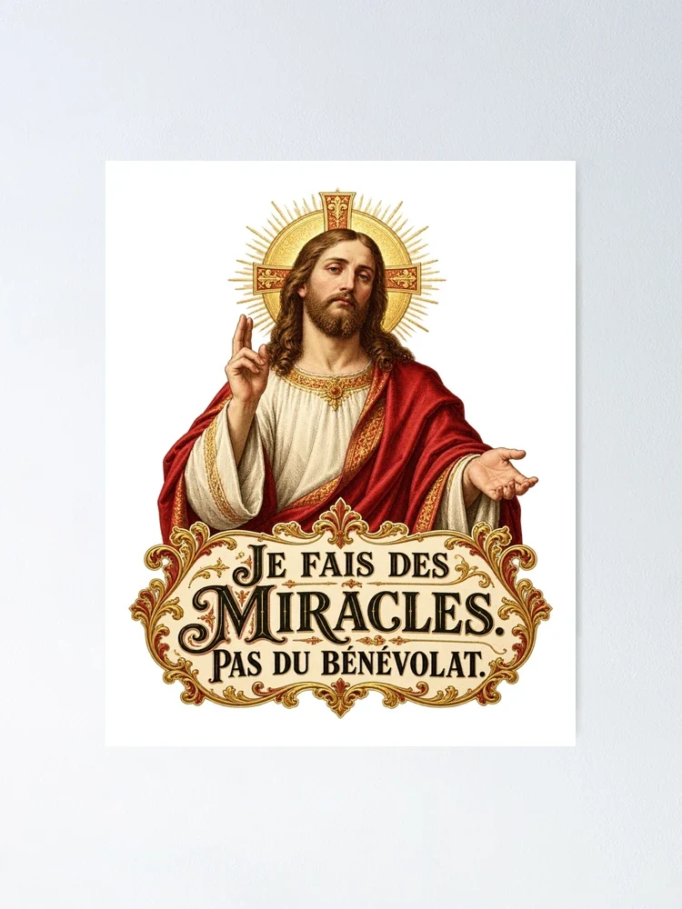 Je fais des miracles. Pas du bénévolat — Poster
