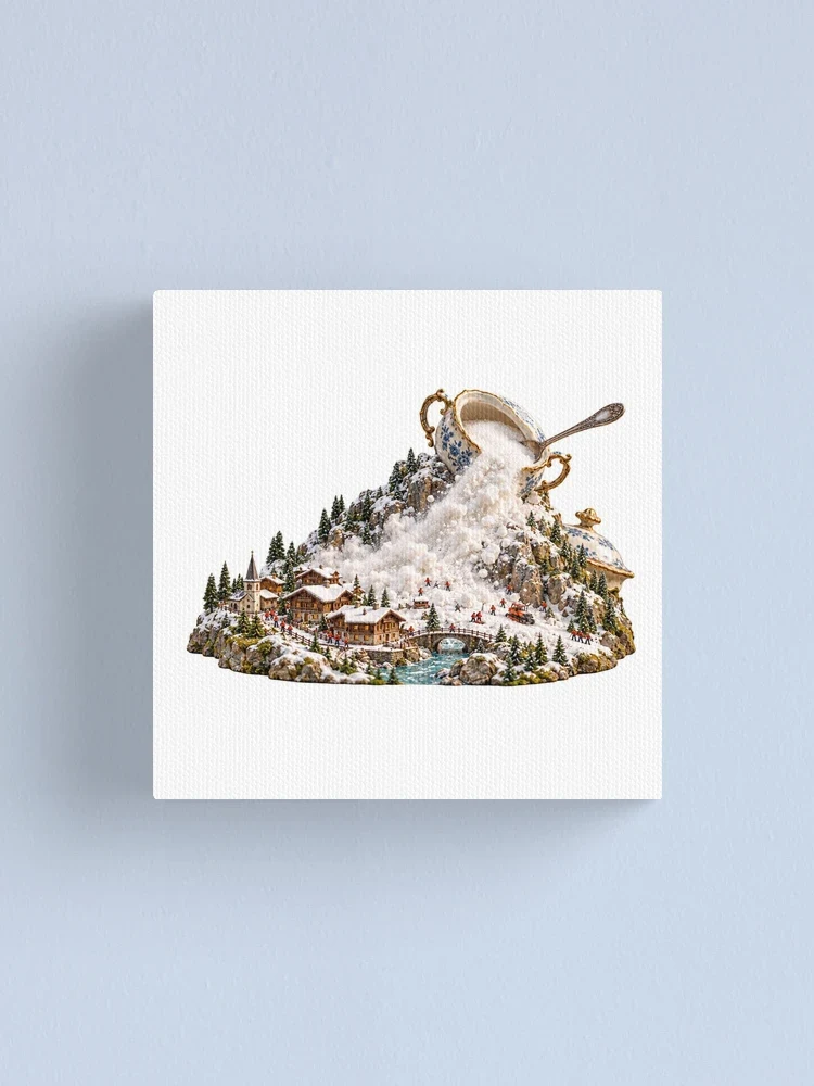 L’avalanche du petit déjeuner miniature — Impression sur toile