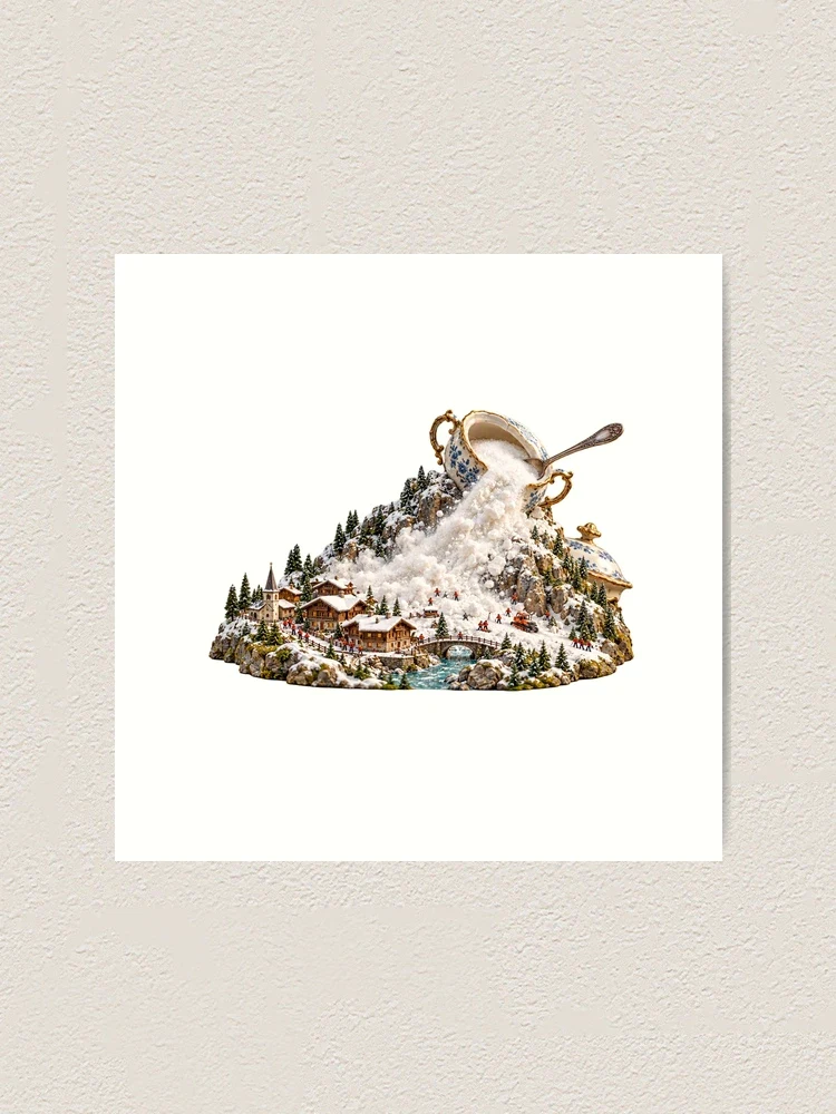 L’avalanche du petit déjeuner miniature — Impression artistique