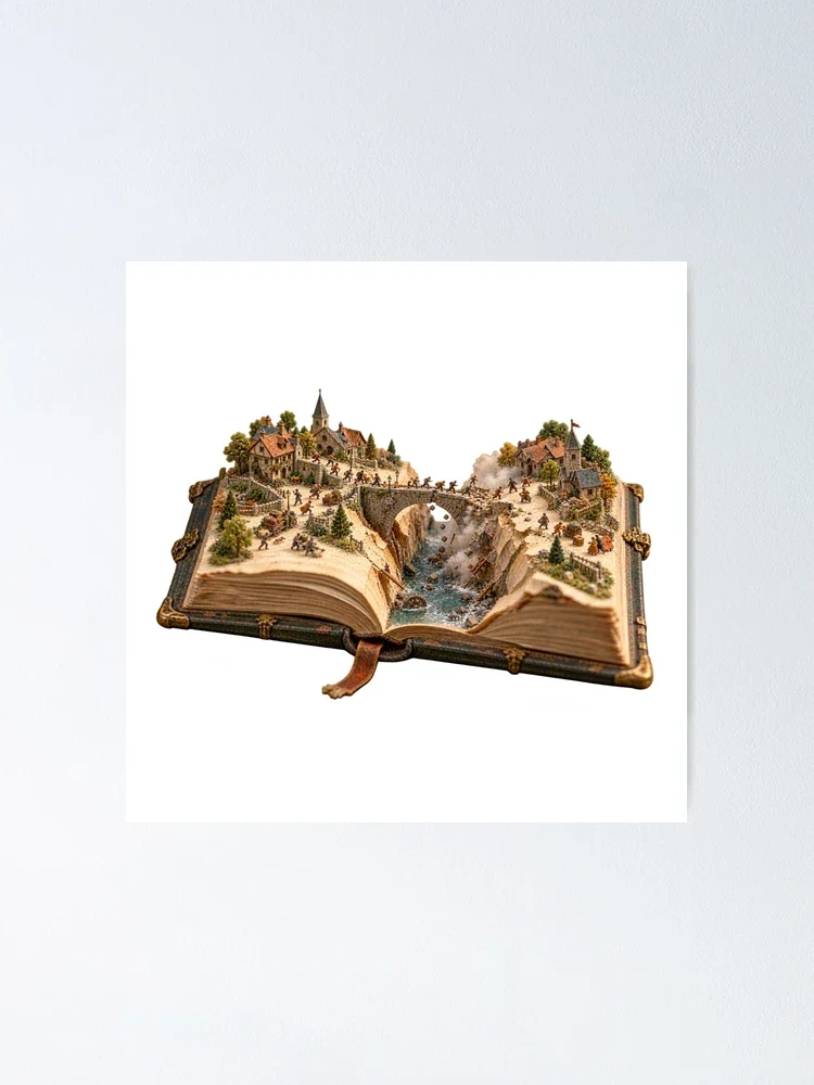 Séisme entre les pages du livre — Poster