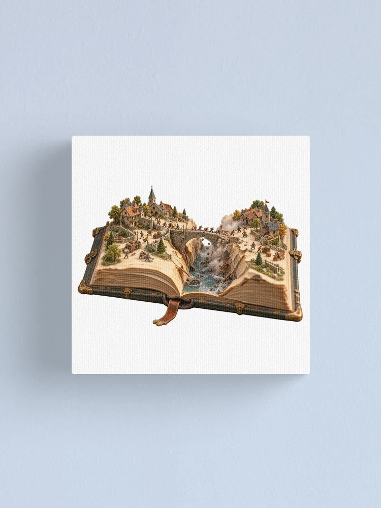Séisme entre les pages du livre — Impression sur toile