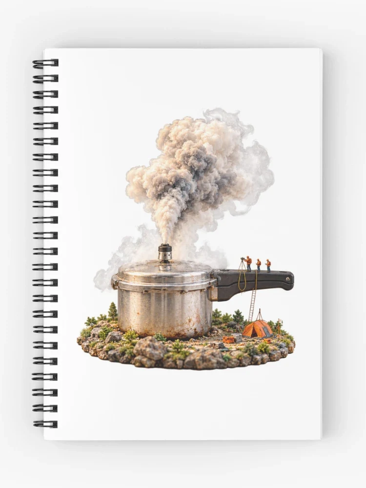 L’éruption de midi sous pression — Cahier à spirale