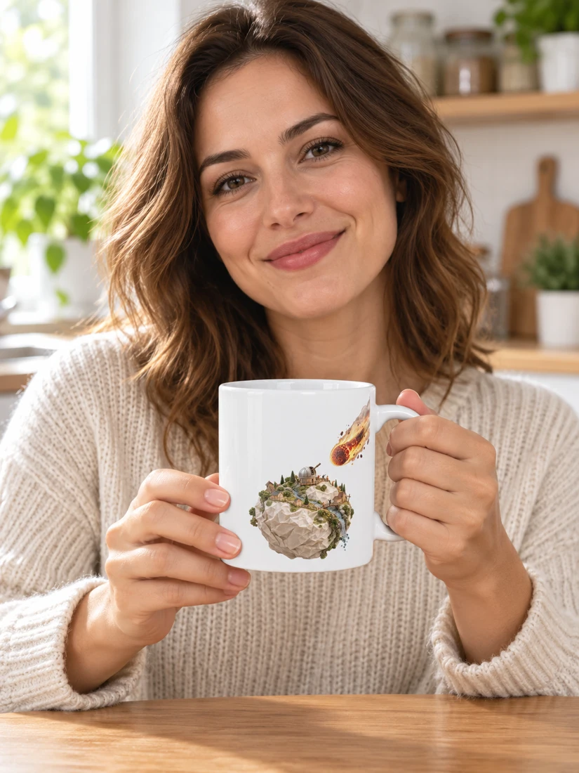La chute du soleil miniature — Mug classique présenté par une personne fictive