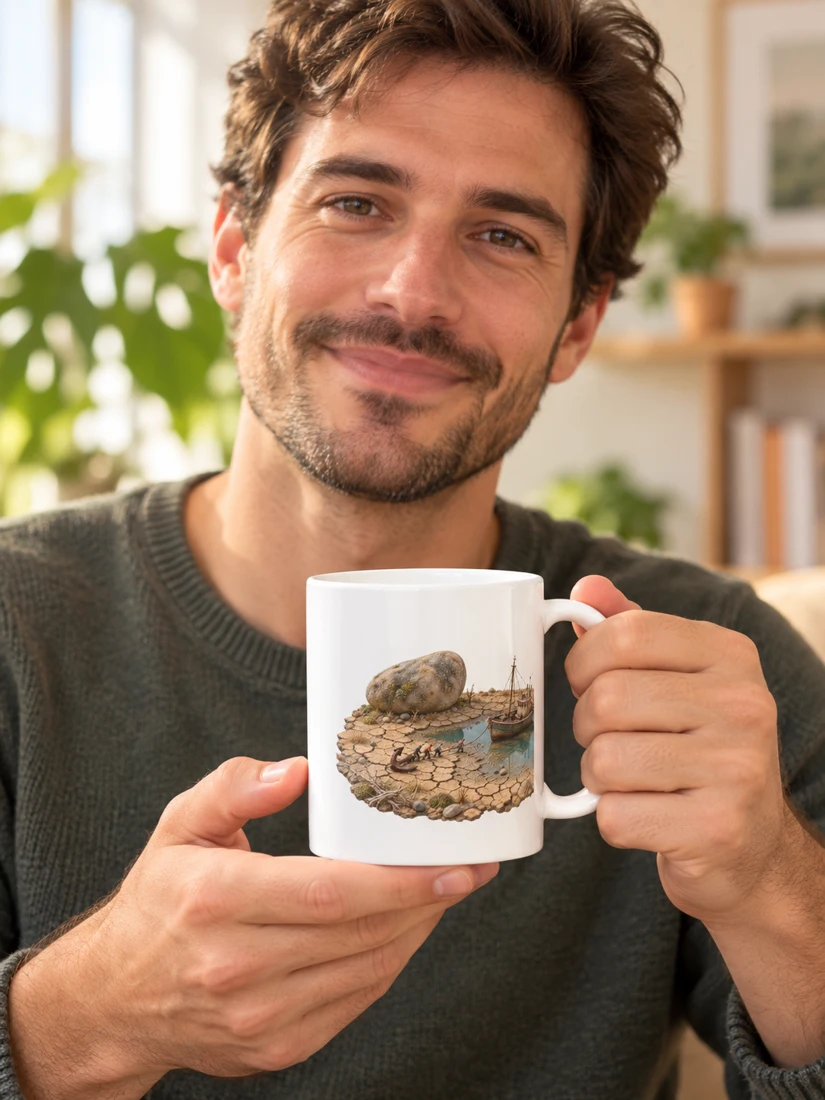 La grande sécheresse en miniature — Mug classique présenté par une personne fictive