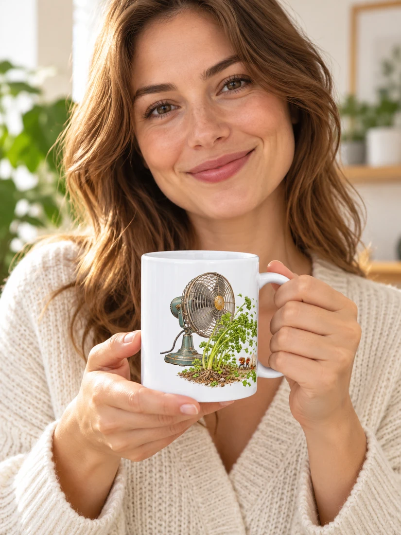 Le souffle du géant domestique — Mug classique présenté par une personne fictive