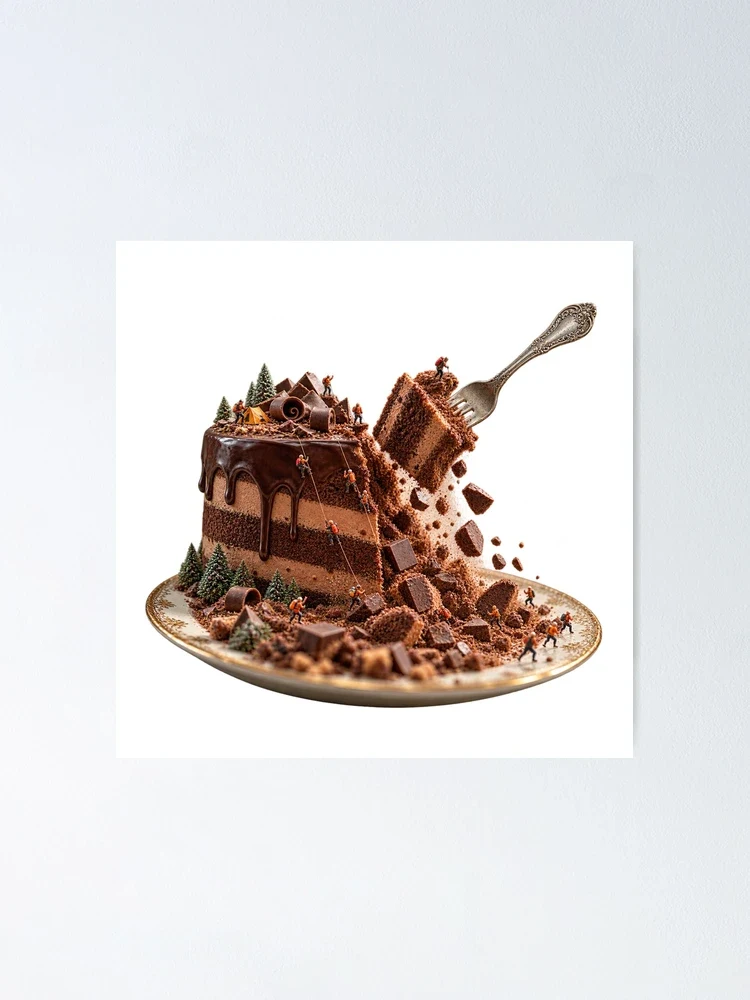 La montagne de chocolat s’effondre — Poster
