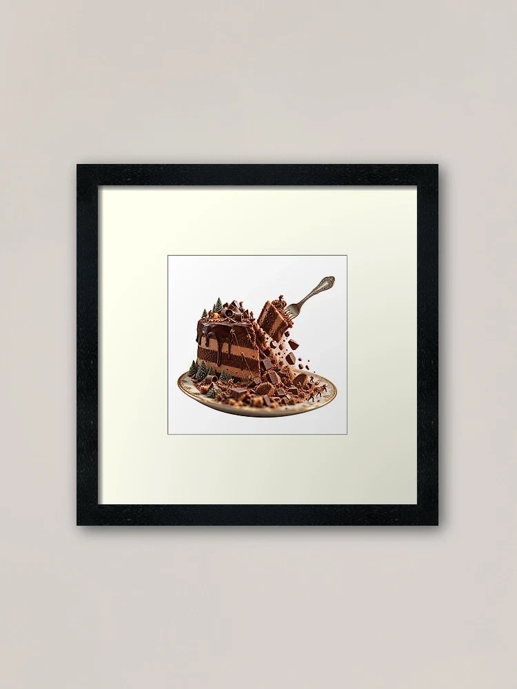 La montagne de chocolat s’effondre — Impression encadrée
