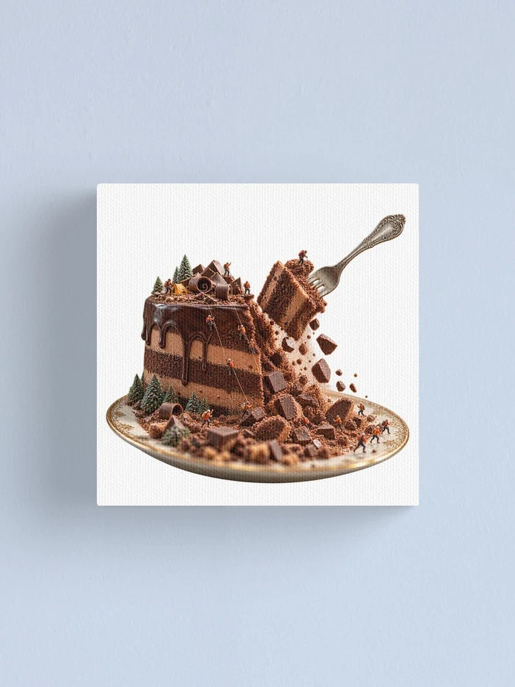 La montagne de chocolat s’effondre — Impression sur toile