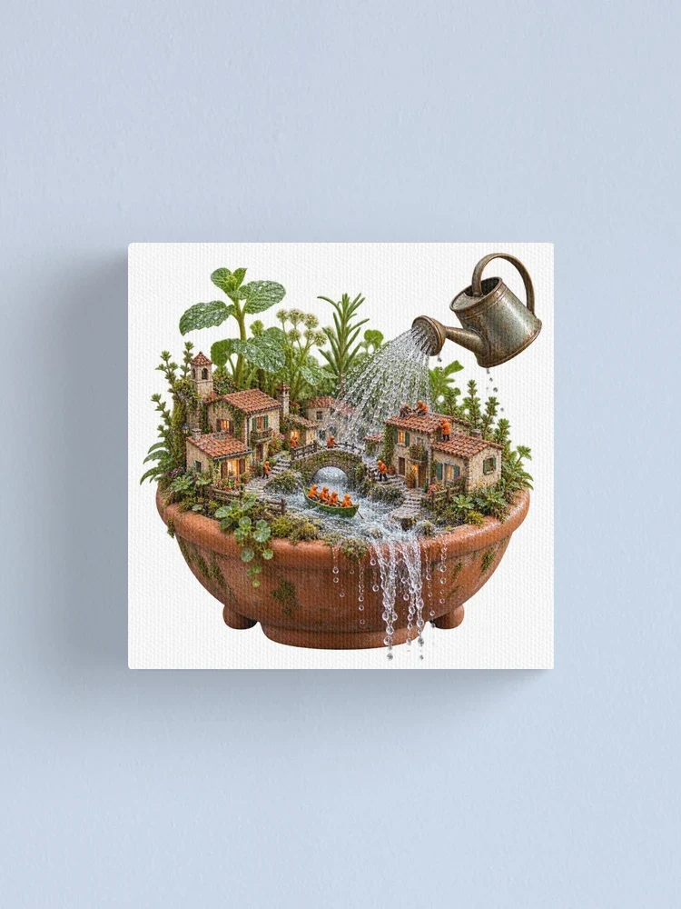 La nuit des grandes eaux miniatures — Impression sur toile