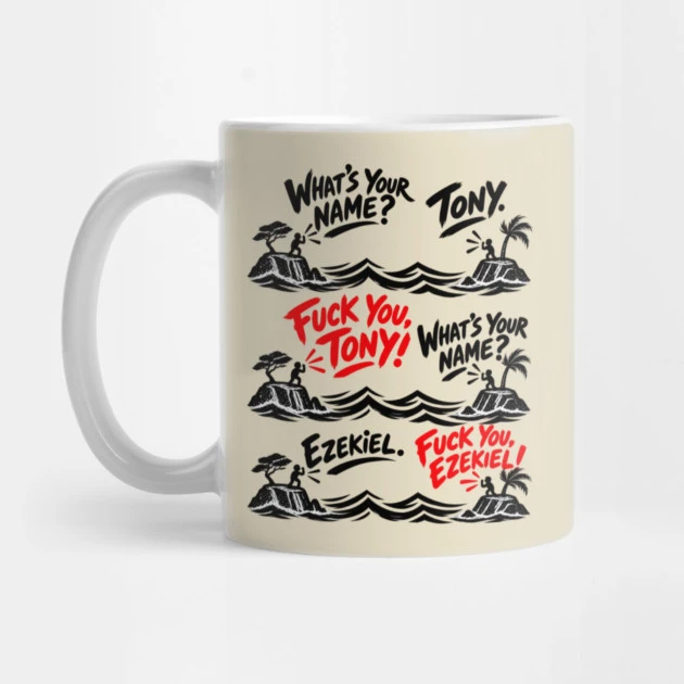Tony et Ezekiel — D’une île à l’autre — Mug, fond crème