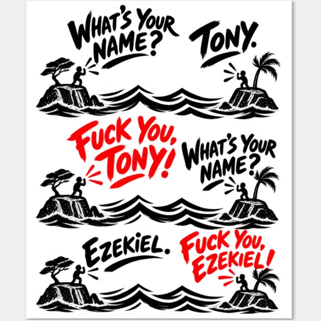 Tony et Ezekiel — D’une île à l’autre — Affiche, fond blanc
