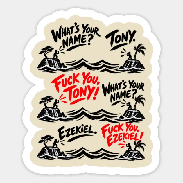 Tony et Ezekiel — D’une île à l’autre — Sticker, découpe du motif