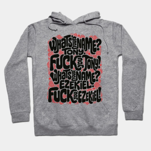 Tony et Ezekiel — Le dialogue en lettres — Sweat à capuche, gris chiné vintage
