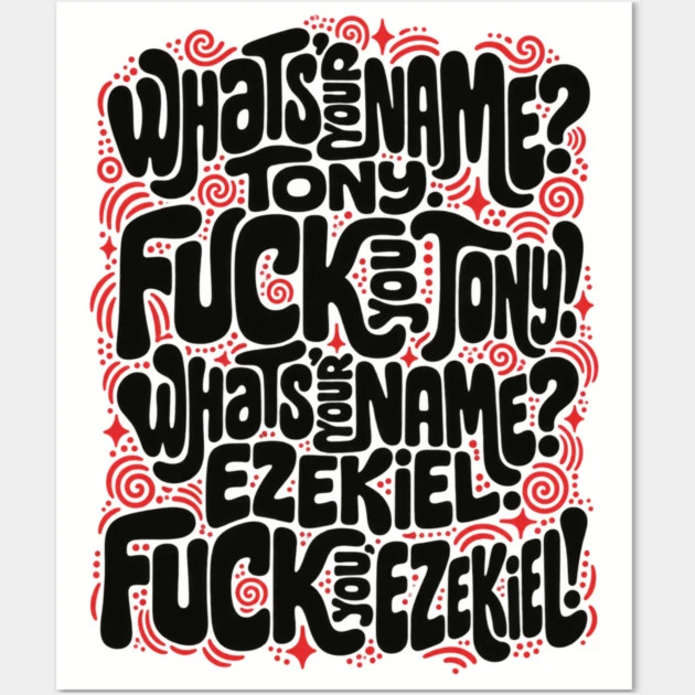 Tony et Ezekiel — Le dialogue en lettres — Affiche, fond blanc