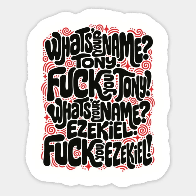 Tony et Ezekiel — Le dialogue en lettres — Sticker, découpe du motif