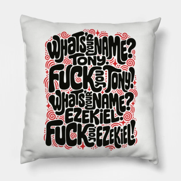 Tony et Ezekiel — Le dialogue en lettres — Coussin, fond blanc