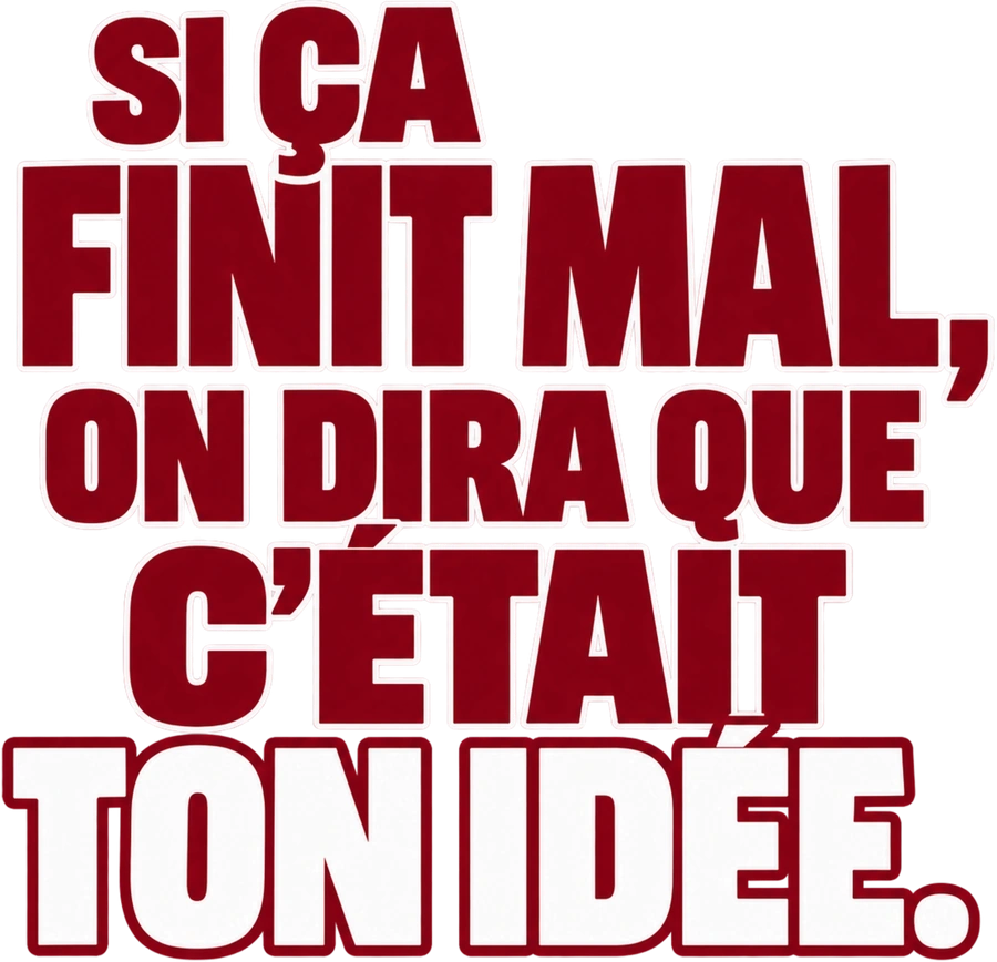 Message typographique : Si ça finit mal, on dira que c’était ton idée.