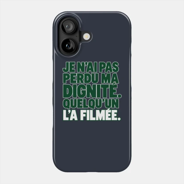 Je n’ai pas perdu ma dignité. Quelqu’un l’a filmée. — Coque de téléphone, Motif sur fond bleu nuit