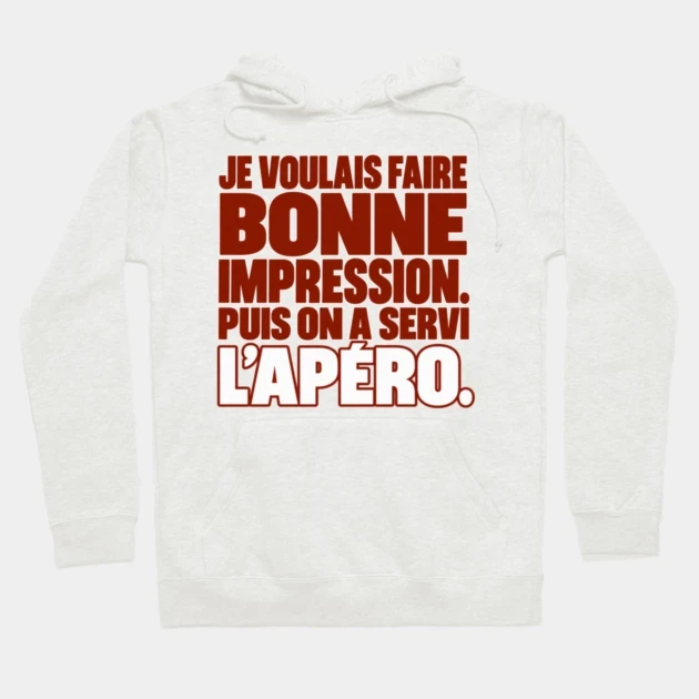 Je voulais faire bonne impression. Puis on a servi l’apéro. — Sweat à capuche, Beige chiné
